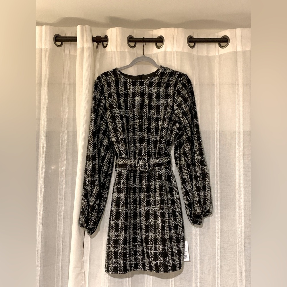 NWT Belted Boucle Mini Dress - Picture 2 of 4